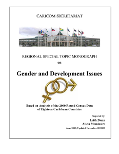 Regional Special Topic Monograph-Gender (2000 Census Round)